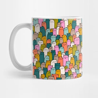 Wall of Cats! - Retro Colors Mug